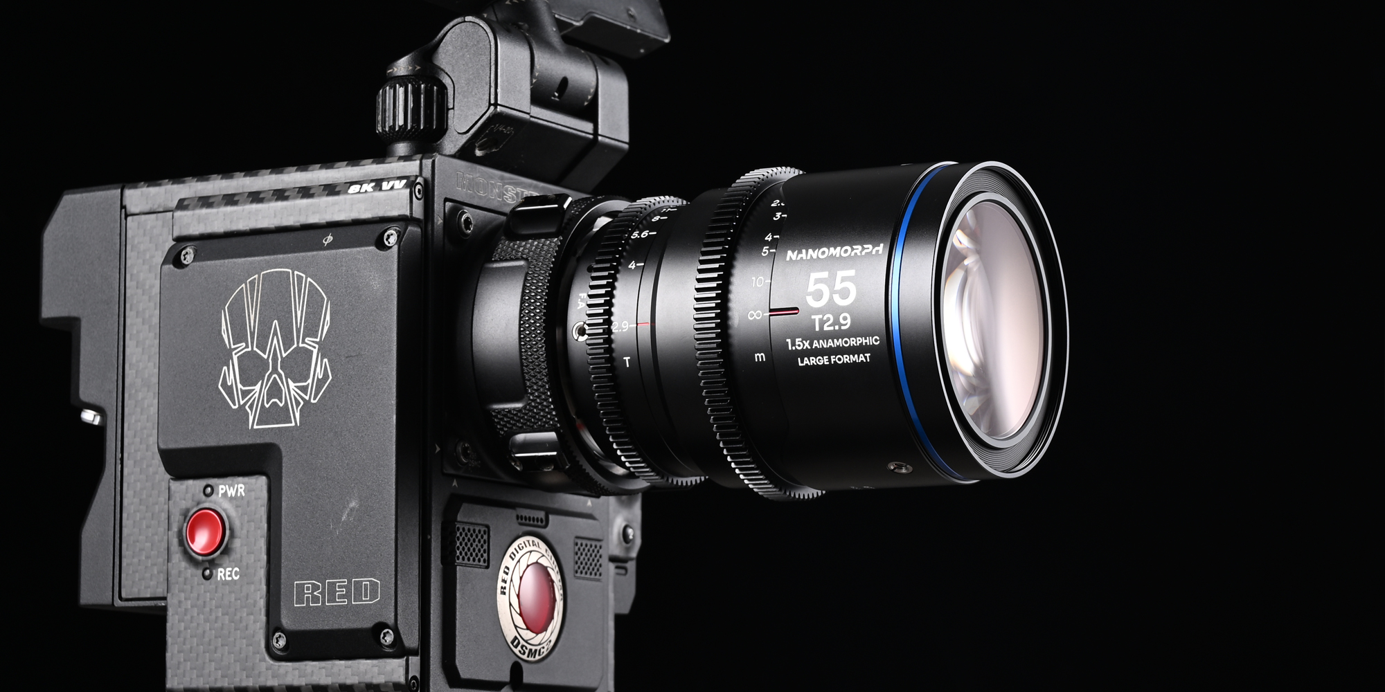 Obiektyw Laowa Nanomorph 55 mm T2,9 1,5x LF Silver do Arri PL / Canon EF w połączeniu z kamerą RED